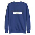 Navy blue sweatshirt featuring Idaho design, perfect for Dusty Rose team fans