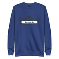 Royal blue sweatshirt with Kentucky graphic design by CS Clothing Co. in carbon grey white