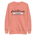 Peach sweatshirt with ColdStreets Louisiana text from CS Clothing Co in bone dusty rose