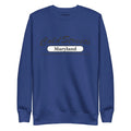 Navy blue Maryland sweatshirt from CS Clothing Co. in carbon grey white design