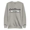 Gray sweatshirt featuring ColdStreets Michigan design from CS Clothing Co. 22-MI-0