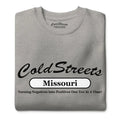 Grey Cold Streets Missouri t-shirt with positive slogan from CS Clothing Co