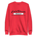 Red sweatshirt featuring ColdStreets Missouri, part of the Dusty Rose team collection