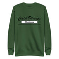 Forest green sweatshirt with ColdStreets Montana design by CS Clothing Co