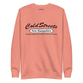 Peach-colored sweatshirt featuring ColdStreets New Hampshire from CS Clothing Co