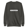 Dark gray sweatshirt with New Hampshire text from CS Clothing Co in carbon grey white