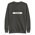 Dark gray sweatshirt with Arizona print, ideal for casual wear in carbon grey white