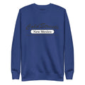 Navy blue sweatshirt with New Mexico design, also available in Carbon Grey White