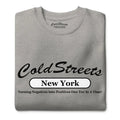 Grey t-shirt with Cold Streets New York print and motivational slogan, perfect for casual wear