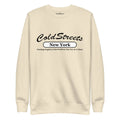 Cream sweatshirt with Cold Streets New York print, perfect for a Dusty Rose team look