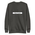 Dark gray sweatshirt with New York text, perfect for carbon grey style lovers