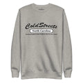 Gray sweatshirt featuring ColdStreets North Carolina design from CS Clothing Co