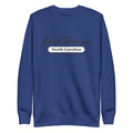 Navy blue sweatshirt with North Carolina print from CS Clothing Co. in royal forest green