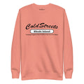 Peach sweatshirt with ColdStreets Rhode Island for the Dusty Rose Team by CS Clothing Co