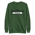 Forest green sweatshirt with ColdStreets Arkansas design from CS Clothing Co. US