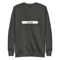 Dark gray sweatshirt with Texas print, perfect for Dusty Rose Team fans