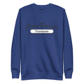 Navy blue sweatshirt with Vermont text from CS Clothing Co. in carbon grey white style