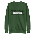 Forest green sweatshirt featuring ColdStreets Washington, ideal for the Dusty Rose team