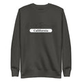 Dark gray sweatshirt with California text, perfect in carbon grey white color