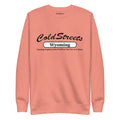 Peach sweatshirt with ColdStreets Wyoming design, available in bone dusty rose