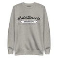 Gray sweatshirt with ColdStreets Delaware text in carbon grey white color
