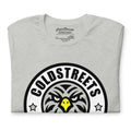 Gray t-shirt with black and yellow eagle logo and COLDSTREETS text in ring-spun cotton