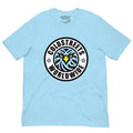 Light blue pre-shrunk ring-spun combed t-shirt with Coldstreets Worldwide logo