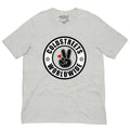 Light gray shirt in ring-spun combed cotton with peace sign bunny logo by CS Clothing Co