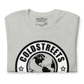 Light gray ring-spun combed cotton t-shirt with Coldstreets logo and Earth globe design