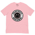 Pink t-shirt in Ring-Spun Combed Cotton with Coldstreets Worldwide logo and smiley face