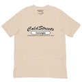 Beige t-shirt from CS Clothing Co. with Cold Streets Georgia slogan in ring-spun cotton