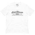 White t-shirt with Cold Streets Idaho slogan in pre-shrunk ring-spun combed cotton