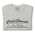 Light gray pre-shrunk ring-spun combed cotton t-shirt with Cold Streets New Mexico design