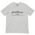 Light gray pre-shrunk ring-spun combed cotton t-shirt with Cold Streets Vermont design