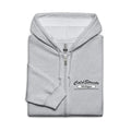 Light gray zip-up hoodie with ColdStores branding in sport grey dark style