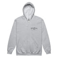 Light gray zip-up hoodie with logo, CS Clothing Co. in sport grey dark heather style