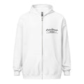 White zip-up sweatshirt with Cold Streets logo perfect for stylish Carolina Blue White looks