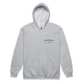 Light gray zip-up hoodie with logo, perfect for casual wear from CS Clothing Co