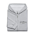 Light gray zip-up hoodie with ColdStores branding for CS Clothing Co. in sport grey dark