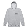 Light gray zip-up hoodie with logo, perfect for Carolina Blue White style enthusiasts