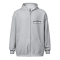 Light gray zip-up hoodie with logo from CS Clothing Co. in sport grey dark heather style