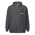 Dark gray zip-up hooded sweatshirt with logo, sport grey dark from CS Clothing Co