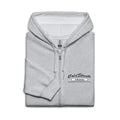 Light gray zip-up hoodie with ColdSteels branding in sport grey dark style