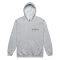 Light gray zip-up hoodie with logo, part of CS Clothing Co. in sport grey dark heather