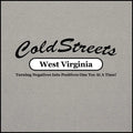 Logo for ColdStreets West Virginia with tagline, featured on CS Clothing Co. in sport grey