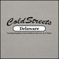 ColdStreets Delaware logo with tagline on CS Clothing Co. sport grey dark apparel