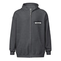 Dark gray zip-up hoodie with pocket and logo from CS Clothing Co. in sport grey dark