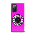 Pink phone case with smiley logo for Samsung Galaxy S20, S21, S22 by CS Clothing Co