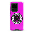 Hot pink phone case with Coldstreets Worldwide logo for Samsung Galaxy S20, S21, S22