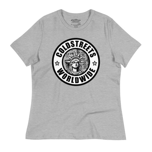 Gray pre-shrunk ring-spun combed cotton t-shirt with Coldstreets Worldwide logo